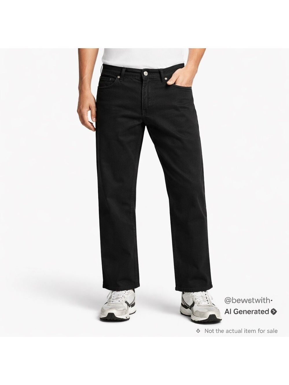 Horst W36 Black Stretch Jeans Short Inseam Straight Fit